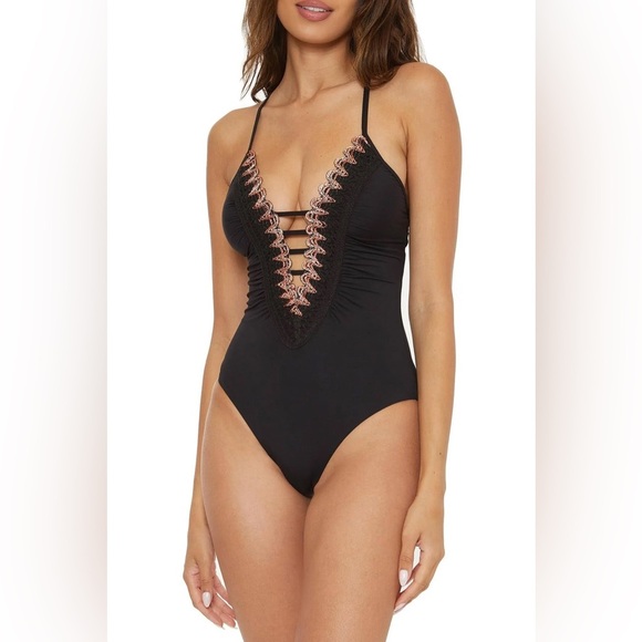BECCA 2024 Becca Virtue Layla Clare Plunge One Piece NWT Small - Picture 1 of 9